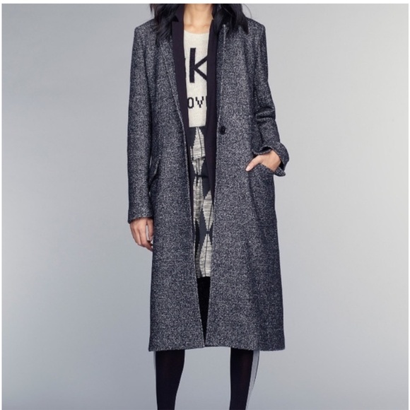 Banana Republic long wool blend grey gray coat jacket - Picture 1 of 8